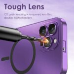 Aluminum Metal Frame Magnetic Case iPhone 17 13 14 15 16 Pro Max Plus Magsafe Wireless Charging Lens Film PC Backboard Cover (New)