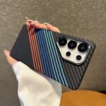 Luxury Colorful Kevlar Carbon Fiber Magnetic Phone Case For Samsung S26 S24 S25 Ultra S23 Plus For Magsafe Wireless Charge Cover (New)