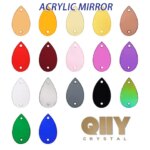 QIIY 50Pcs Water Droplet Acrylic Mirror Sewing Rhinestones Sew On DIY Crafts Flat Back Sewing Stones For Garment Decorations (New)