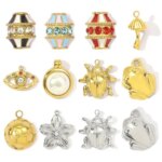 3pcs/Lot French Stainless Steel Football Evil Eye Frog Diy Charm Women Mushroom Flower Necklace Pendant Beetle Jewelry (New)