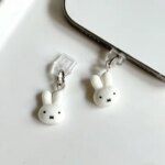 Cute Miffy Silicone Charging Port Dust Plug Anti Dust Cap Decorative Phone Accessory For IPhone Android Smartphone Girl Gift (New)