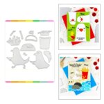 2024 May New Happy Seagull Fries Beach Metal Cutting Dies and Scrapbooking For DIY Craft Greeting Card Making no Clear Stamps (New)