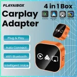 2026 Upgrade 4 in 1 Wireless Carplay Mirror Link Adapter Wired to Wireless Android Auto Plug Play 5GHz WIFI Wired Carplay Bangladesh (New)