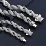 ESKEEM Bling Iced Out Cubic Zirconia Rope Chain Choker for Women Men Hiphop Jewelry Full Pave CZ Necklace (New)