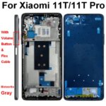 Middle Frame Housing For Xiaomi 11T 11T Pro Front Screen Middle Housing Cover Bezel Plate with Volume Button Parts (New)