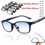 Magnification Bendable temples Computer Eyeglasses Presbyopic Eyewear Presbyopia Eyeglasses Anti-blue Light Reading Glasses (New)