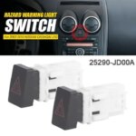 25290-JD00A Car Hazard Warning Light Switch On/Off Button for Nissan Qashqai J10 2007 2008 2009 2010 2011 2012 2013 25290JD00A (New)