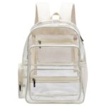 M6CC Stylish Clear School Bag Japanese Backpack Quality PVC Daypack for Everyday Use (New)