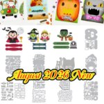 Halloween Autumn Big Mouth Cat Metal Cutting Dies Clear Stamps Hot Foil for DIY DMaking Card Scrapbook Paper August 2026 New (New)