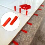 100Pcs Plastic Tile Spacers Reusable Positioning Clips Wall Flooring Red Leveler Wall Tile Leveling System Laying Tiling Tool (New)