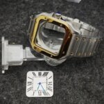 38mm NH35 watch case Square stainless steel Strap with dial hs Waterproof Santos mod NH35 NH36 movement 27mm dial (New)