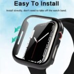 Glass+Cover Apple Watch case 9 8 7 6 SE 5 iWatch Accessorie Screen Protector Apple watch serie 44mm 40mm 41mm 45mm 42mm 38mm (New)