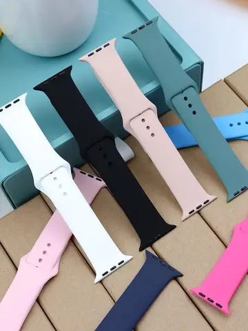 S60345d25c5c44a19ad39da02171f031ew_480x480q75 Sport Strap Apple Watch B 44mm 45mm 42mm 40mm 46mm Silicone Bracelet Correa iWatch Series 10 11 9 7 8 SE 6 5 Ultra 2 49mm (New) - Image 1