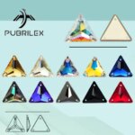 Pubrilex Triangle Sew On Rhinestones Wholesale Glass Flatback Glitter Sewing Rhinestone Applique for Needlework Garment Dress (New)