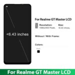 For Oppo Realme GT Master LCD Display RMX3363 RMX3360 RMX3361 Screen Digitize Assembly Panel LCD With Frame Replacement Parts (New)