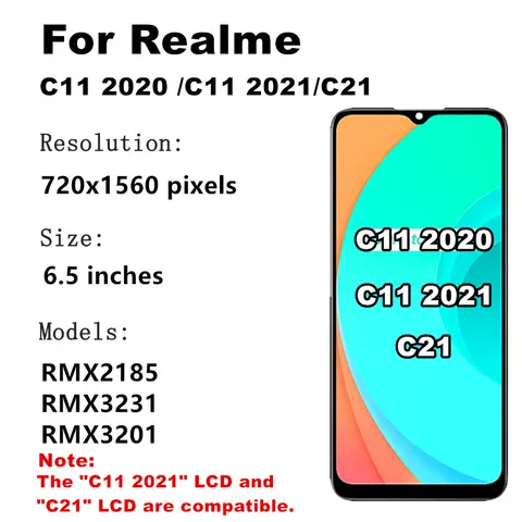 S6131d29b898d4fb1a2060f7f63851f034_480x480q75 AAA+ LCD OPPO Realme C11 2021 RMX3231 LCD Display Touch Screen Assembly Realme C11 2020 RMX2185 C21 RMX3201 LCD (New) - Image 1
