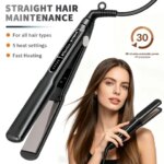 Professional Titanium 2-in-1 Hair Straightener Curler with 5 Heat Settings Fast Heating Negative Ion Salon Flat Iron (New)