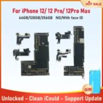 Fully Tested Placa Motherboard iPhone 12 Pro Max 12 Pro 12 Mainboard With Face ID Logic Board Clean iCloud Unlocked Board Bangladesh (New)