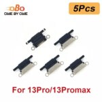 5Pcs USB Charging Port Dock Plug iPhone 13 Mini 14 15 Plus Pro Max Promax Charger Connector Socket Replacement Black (New)