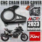NEW DEGIN Front Chain Cover For CFMOTO 800NK NK800 C22 2023- Motorcycle CNC Aluminum Transparent Chain Gear Protective Cap (New)