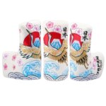 PU Leather Crane Japan Embroidery Strong Magnetic Closure Golf Headcover Blade Putter Cover (New)