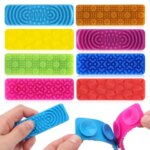 8 Pack Sensory Suction Fidget Strips - Textured Calming Stickers for Anxiety Autism ADHD Desk Must-Have Holiday Gifts. (New)