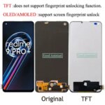 Amoled  TFT Black 64 Inch OPPO Realme 9 Pro Plus LCD Display Touch Screen Digitizer Assembly Replacement  With Frame (New)