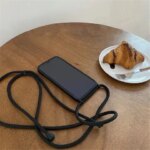 Crossbody Lanyard Cord Liquid Silicone Case iPhone 13 16 12 Mini 14 15 Pro Max X XS XR 7 8 Plus SE Necklace Strap Soft Cover (New)