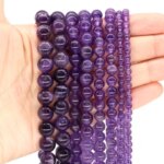 4/6/8/10mm Amethyst Beads Natural Stone Healing Crystal Round Loose Spacer Gems Bead for Jewelry Making DIY Bracelet Accessories (New)