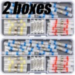 2boxes Heat Shrinkable Solder Sleeves | Thickening Solder Ring Shrinkable Tube Wire Crimp Butt Terminals Connectors with Box (New)
