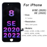 SE Series LCD For iPhone SE 2020 Display Touch Screen Digitizer Assembly Replacement Part for iPhone 8 for SE 2022 SE2 SE3 LCD (New)