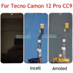 Tested Black 635 inch Amoled  incell Tecno Camon 12 Pro CC9 LCD Display Touch Screen Digitizer Assembly  With Frame (New)