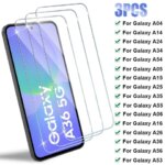 3PCS Tempered Glass for Samsung Galaxy A16 A36 A56 A06S A26 Screen Protector for Samsung A55 A35 A25 A15 A05S A54 A34 A53 A14 5G (New)