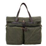 15.6-inch Thickened First-layer Cowhide Waterproof Waxed Canvas Mens Briefcase Retro Mens Bag Shoulder Crossbody Messenger Bag (New)