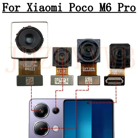 S66599e3c404340dfaf88f2fd210f81fem_480x480q75 Front Rear Backside Camera Xiaomi Poco M6 Pro 4G Frontal Selfie Wide Back Facing Main Camera Phone Flex Cable (New) - Image 1