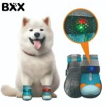 BXX Color Flashing Light Up Puppy Mesh Booties Non Slip Durable Pet Footwear For Night Outdoor Activities (New)