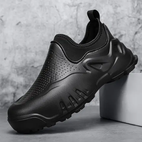 S670b58ab99f54832955b540023a56ac4b_480x480q75 Men Rain Shoe Thick Soled Chef Shoes High Top Casual Sport Shoe Hiking Shoes Waterproof Anti Slip Men Short Boots Wear Resistant (New) - Image 1