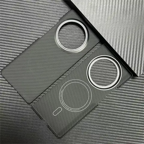 S671ed6244acb43c5a3ca0d1428d1d4b6N_480x480q75 Aramid Fiber Case Vivo X fold 3 Ultra-thin Magnetic Charging Carbon Fiber Phone Cover VIVO X fold 3pro Metal Lens Guard (New) - Image 1