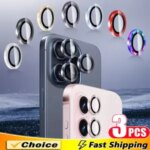 3 Metal Lens Protector Glass iPhone 16 13 12 11 14 15 Pro Max Back Camera Lens Protection Film iPhone 13 Mini 16 Plus Bangladesh (New)