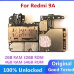 Original Unlocked MainBoard For Xiaomi Redmi 9A Global Version 2G 32GB 4G 64GB MotherBoard Full Chips Logic Board Full Tested (New)