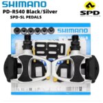 Shimano R540 SPD-SL Pedals with 1 Pairs SH11 Cleats Combo Pack for Road Bike Cycling Accessories (New)