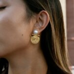 Yori Resin Imitation Pearl Portrait Coin Earrings Daily Stainless Steel Trending Ear Jewelry Accessories New Gift (New)