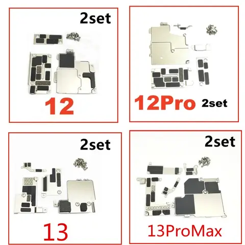 S67f7df8d55124954bd3b715729a2cd57E_480x480q75 2Set Mainboard Inner Metal + Screws For iPhone 15 Plus 12 13 14 Pro Max 11 Bracket Holder Clip LCD Battery Cover Screw Plate (New) - Image 1