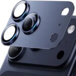 iPhone 17 Pro Camera Lens Protector Metal Aluminum Alloy Tempered Glass Camera Screen ProtectorDeep Blue Titanium Bangladesh (New)