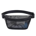 Hollow Out Mesh Waist Bag Zipper Adjustable Hip Belt Bag for Sport Wide Shoulder Strap See Through Portable Mesh Purse Cycling (New)