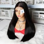 220% Double Drawn Human Hair Wig 4*4 Lace Front Wigs 4*1 T Part Pre-plucked Raw Vietnamese Bone Straight Full Thick End Wigs (New)