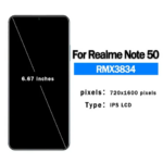 New IPS LCD Realme Note 50 RMX3834 LCD Touch Screen Digitizer Assembly Realme Note 50 LCD Screen With Frame Replace (New)