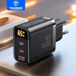Tuodes 65w GaN Charger PPS PD USB Type C Fast Charging QC4.0 Quick Charge iPhone 17 Macbook Air Tablet Samsung Xiaomi Laptop Bangladesh (New)
