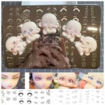 Transfers Printing Steel Plates Handmade DIY Cartoon Clay Doll Blush Eyes and Mouth Transfer Printing Mould 6*12cm/9*14.5cm (New)