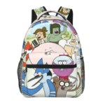 Mordecai And Rigby Regular Show Cartoon Characters Graphic Backpacks Boys Girls Bookbag School Bags Travel Rucksack Shoulder Bag (New)